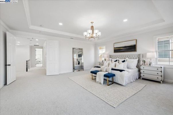 Bedroom, Chandelier, Interior, Recessed Lighting