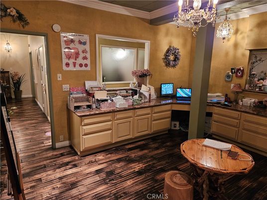 Bathroom, Chandelier, Interior, Wood Texture Flooring