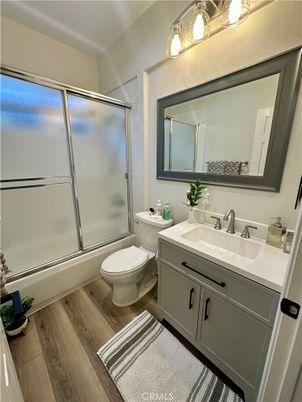 Bathroom, Glass Shower, Interior, Wood Texture Flooring