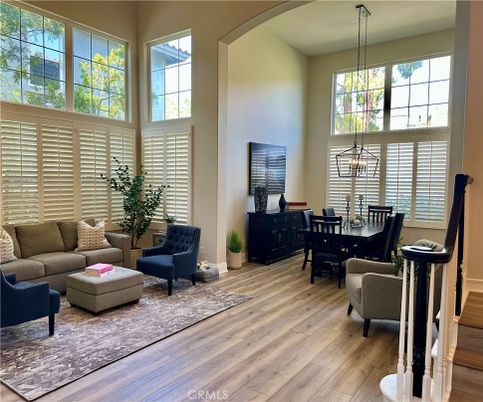 Dining room, Interior, Living room, Pendant Lights, Wood Texture Flooring