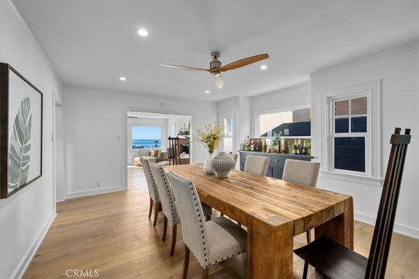 Dining room, Interior, Recessed Lighting, Water, Wood Texture Flooring