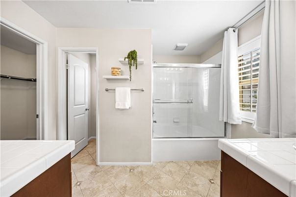 Bathroom, Glass Shower, Interior, Tile Countertops