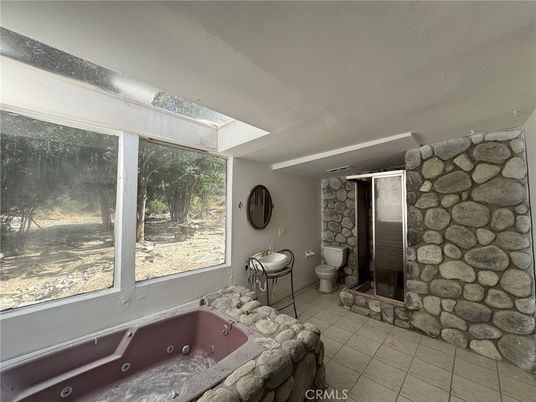 Bathroom, Fireplace, Interior, Stone Walls