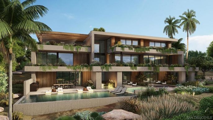 Backyard, Exterior, Facade, Pool, Modern