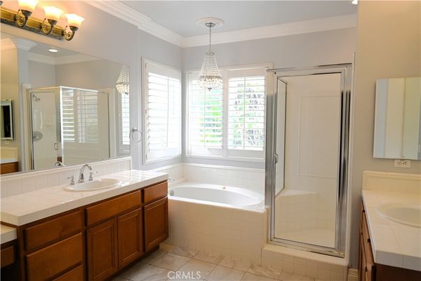 Bathroom, Dual Sink Vanities, Glass Shower, Interior, Tile Countertops