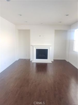 Empty room, Fireplace, Interior, Recessed Lighting, Wood Texture Flooring