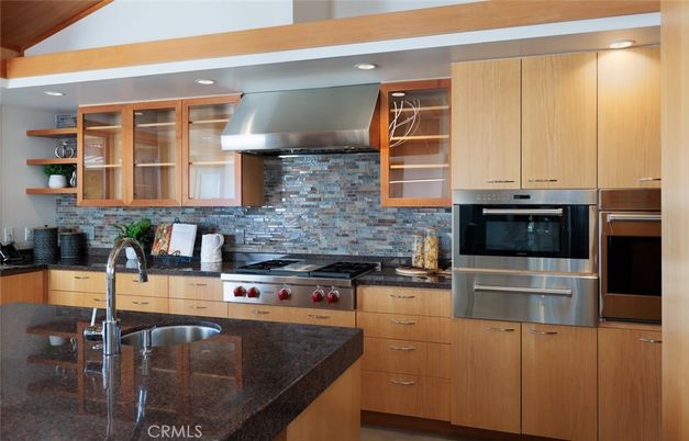Interior, Kitchen, Recessed Lighting, Stainless Steel Appliances, Wooden Beams