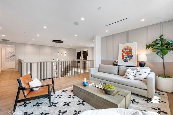 Interior, Living room, Pendant Lights, Recessed Lighting, Wood Texture Flooring