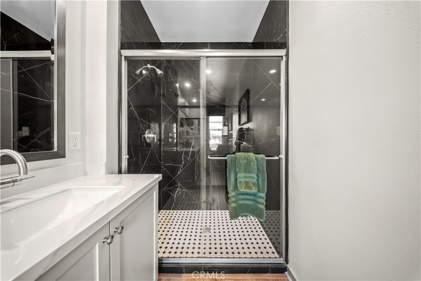 Bathroom, Glass Shower, Interior, Marble Walls