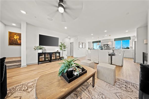 Dining room, Interior, Kitchen, Living room, Pendant Lights, Recessed Lighting, Water, Wood Texture Flooring