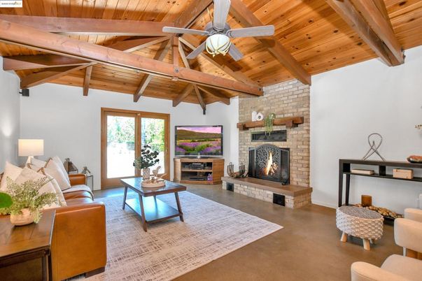 Fireplace, Interior, Living room, Stone Walls, Wooden Beams, Wooden Ceilings