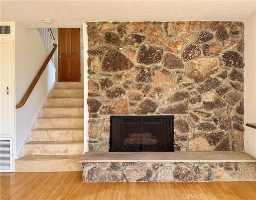 Fireplace, Interior, Stone Walls, Wood Texture Flooring