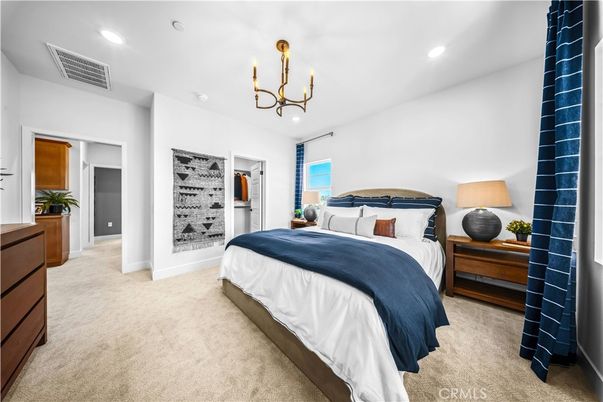 Bedroom, Chandelier, Interior, Recessed Lighting