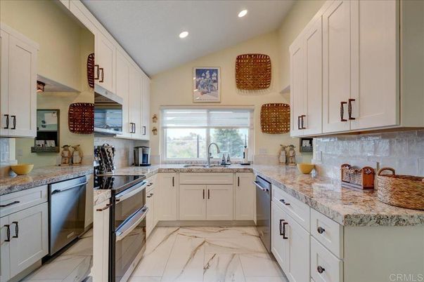 Interior, Kitchen, Marble, Recessed Lighting, Stainless Steel Appliances