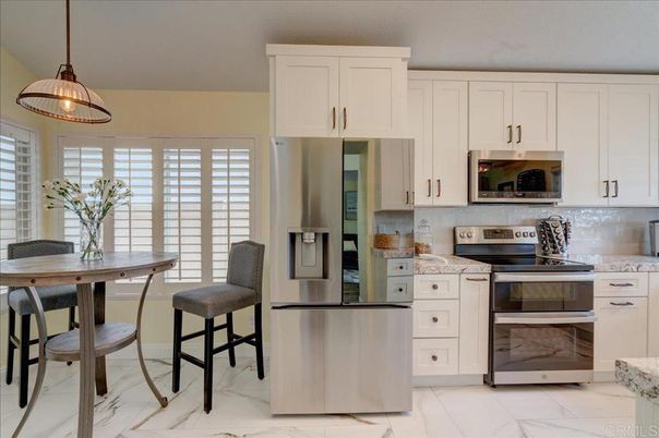 Interior, Kitchen, Marble, Pendant Lights, Stainless Steel Appliances