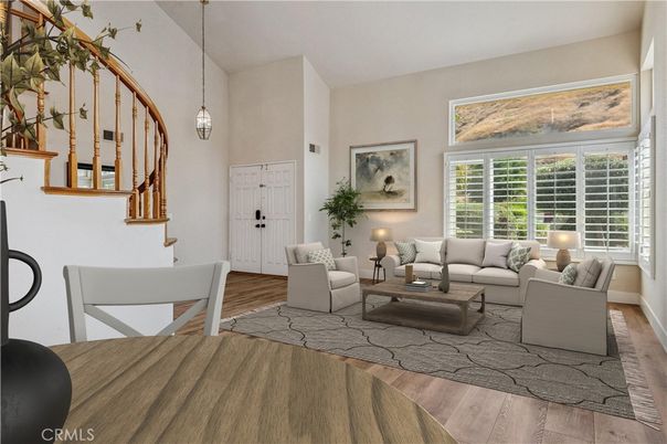 Interior, Living room, Pendant Lights, Wood Texture Flooring