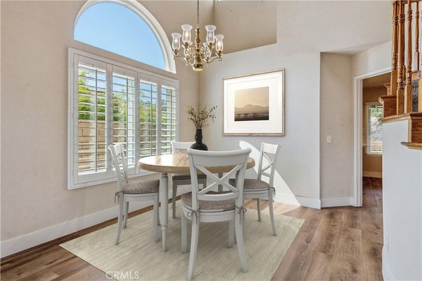 Chandelier, Dining room, Interior, Wood Texture Flooring