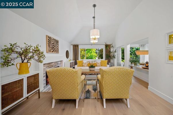 Dining room, Interior, Living room, Pendant Lights, Wood Texture Flooring