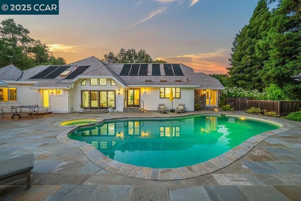 Exterior, Pool, Solar Panels