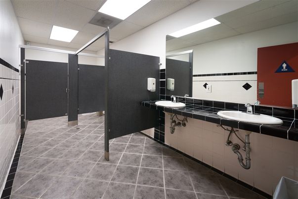 Bathroom, Dual Sink Vanities, Interior, Recessed Lighting, Tile Countertops