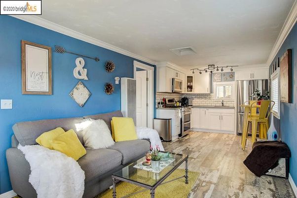 Interior, Kitchen, Living room, Stainless Steel Appliances, Wood Texture Flooring
