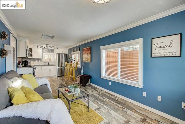 Interior, Kitchen, Living room, Stainless Steel Appliances, Wood Texture Flooring