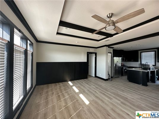 Interior, Kitchen, Recessed Lighting, Wood Texture Flooring