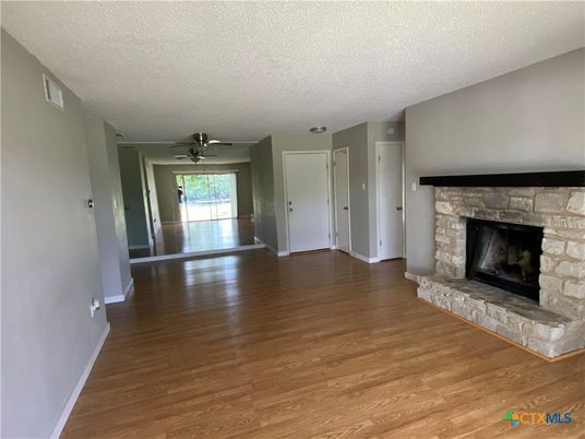 Empty room, Fireplace, Interior, Wood Texture Flooring