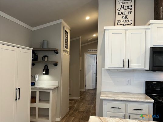 Interior, Kitchen, Recessed Lighting, Wood Texture Flooring