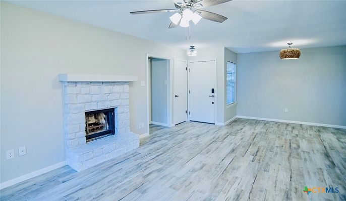 Empty room, Fireplace, Interior, Wood Texture Flooring