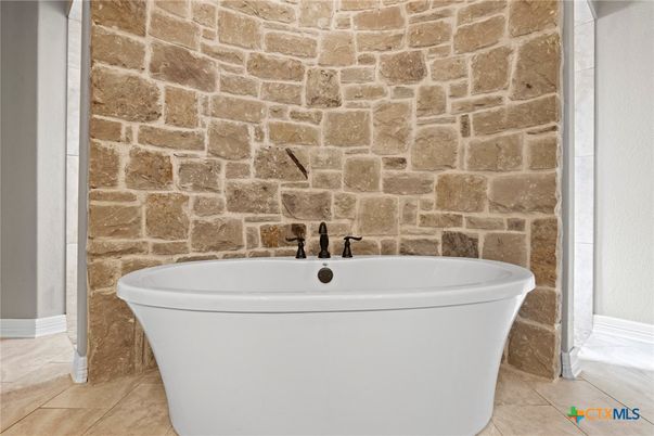 Bathroom, Free Standing Baths, Interior, Stone Walls