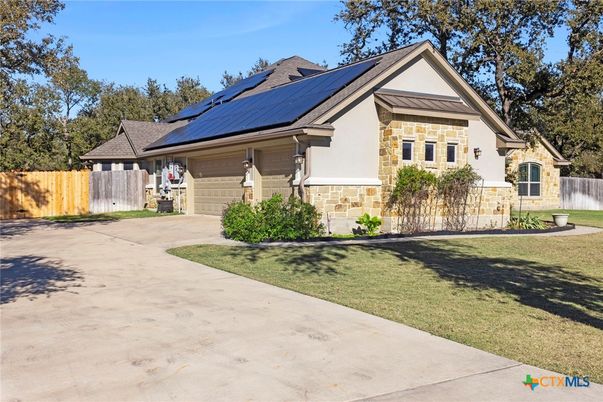 Attached, Backyard, Exterior, Facade, Solar Panels, Ranch