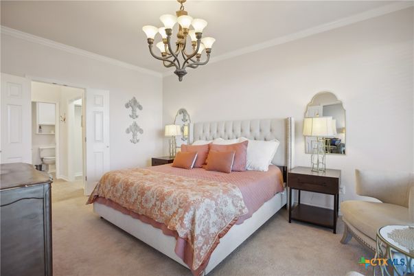 Bedroom, Chandelier, Interior