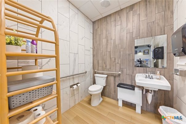 Bathroom, Interior, Wood Texture Flooring, Wooden Walls