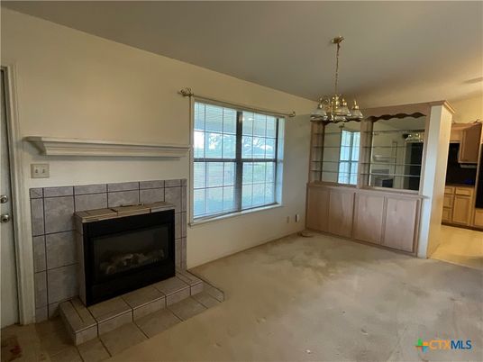 Chandelier, Empty room, Fireplace, Interior, Pendant Lights