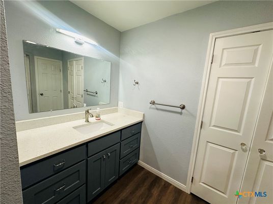 Bathroom, Dual Sink Vanities, Interior, Wood Texture Flooring