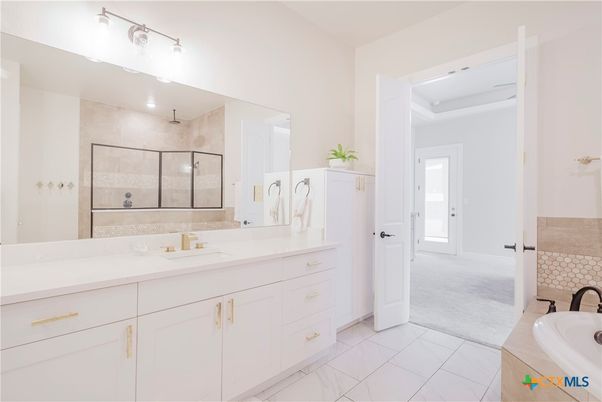 Bathroom, Dual Sink Vanities, Glass Shower, Interior