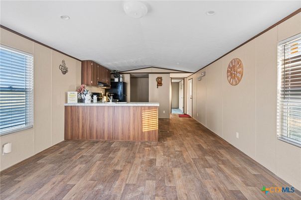 Interior, Kitchen, Recessed Lighting, Wood Texture Flooring
