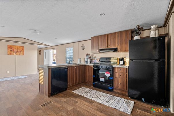 Interior, Kitchen, Recessed Lighting, Wood Texture Flooring