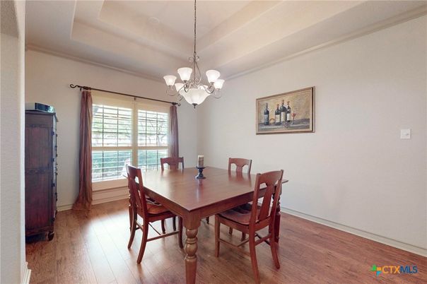 Chandelier, Dining room, Interior, Wood Texture Flooring