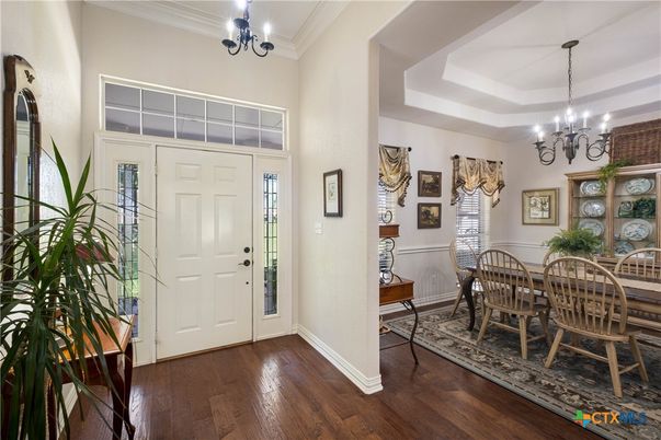 Chandelier, Dining room, Interior, Wood Texture Flooring