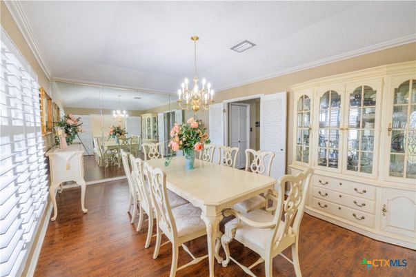 Chandelier, Dining room, Interior, Wood Texture Flooring