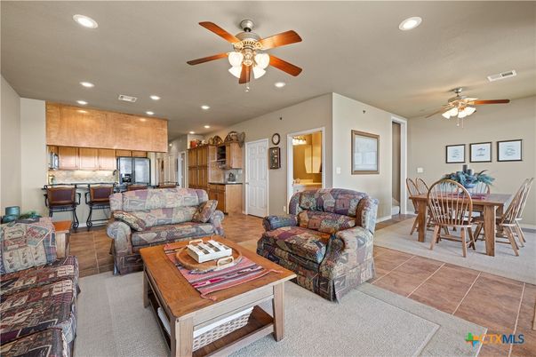 Dining room, Interior, Kitchen, Living room, Recessed Lighting