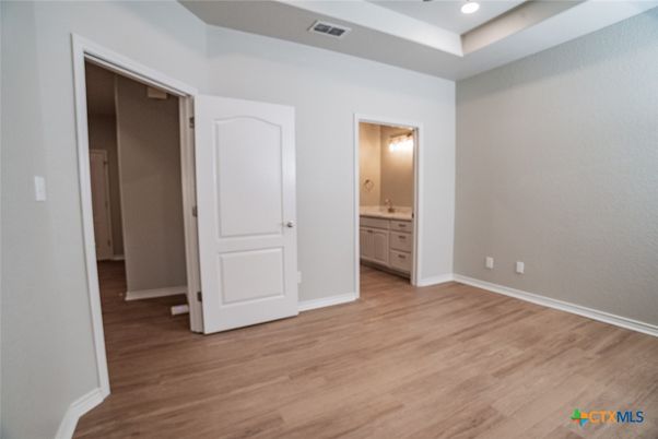 Bathroom, Empty room, Interior, Recessed Lighting, Wood Texture Flooring
