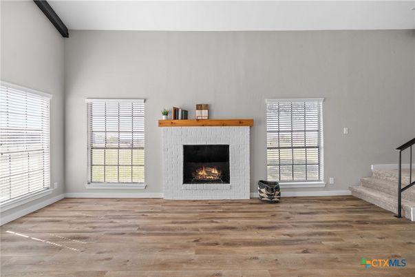 Empty room, Fireplace, Interior, Wood Texture Flooring