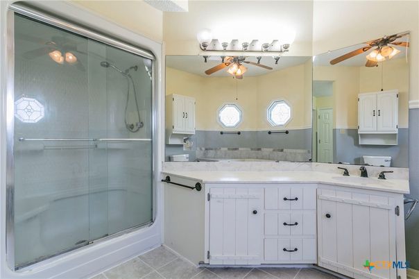 Bathroom, Dual Sink Vanities, Glass Shower, Interior