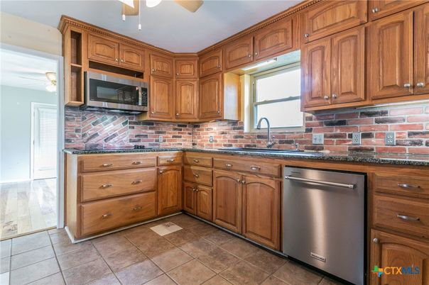 Interior, Kitchen, Stainless Steel Appliances, Stone Walls