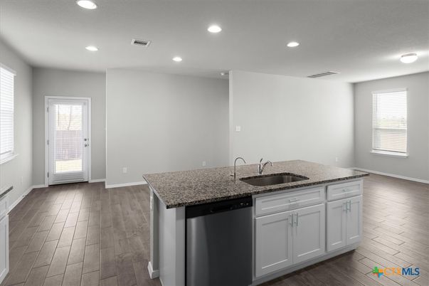 Interior, Kitchen, Recessed Lighting, Wood Texture Flooring