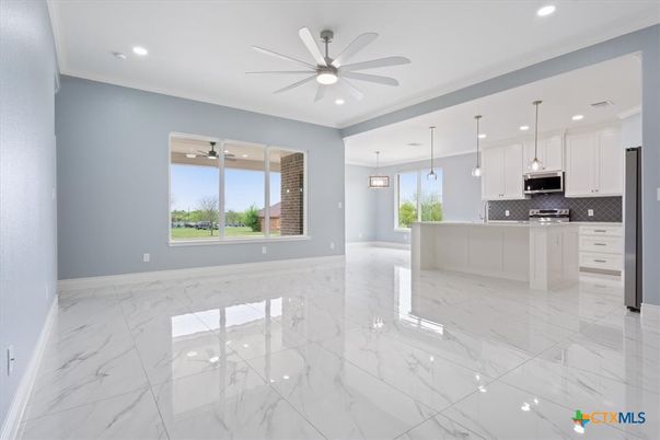 Interior, Kitchen, Marble, Pendant Lights, Recessed Lighting