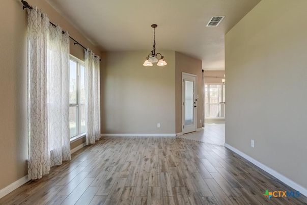 Empty room, Interior, Pendant Lights, Wood Texture Flooring
